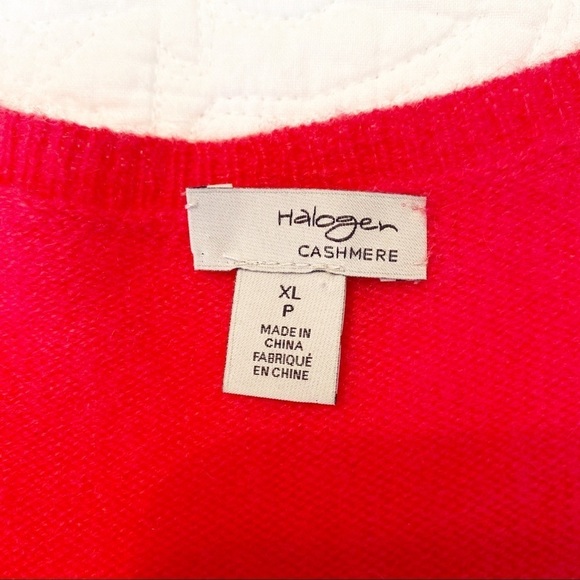 Halogen 100% Cashmere V-Neck Pink Sweater - XL - Picture 4 of 10